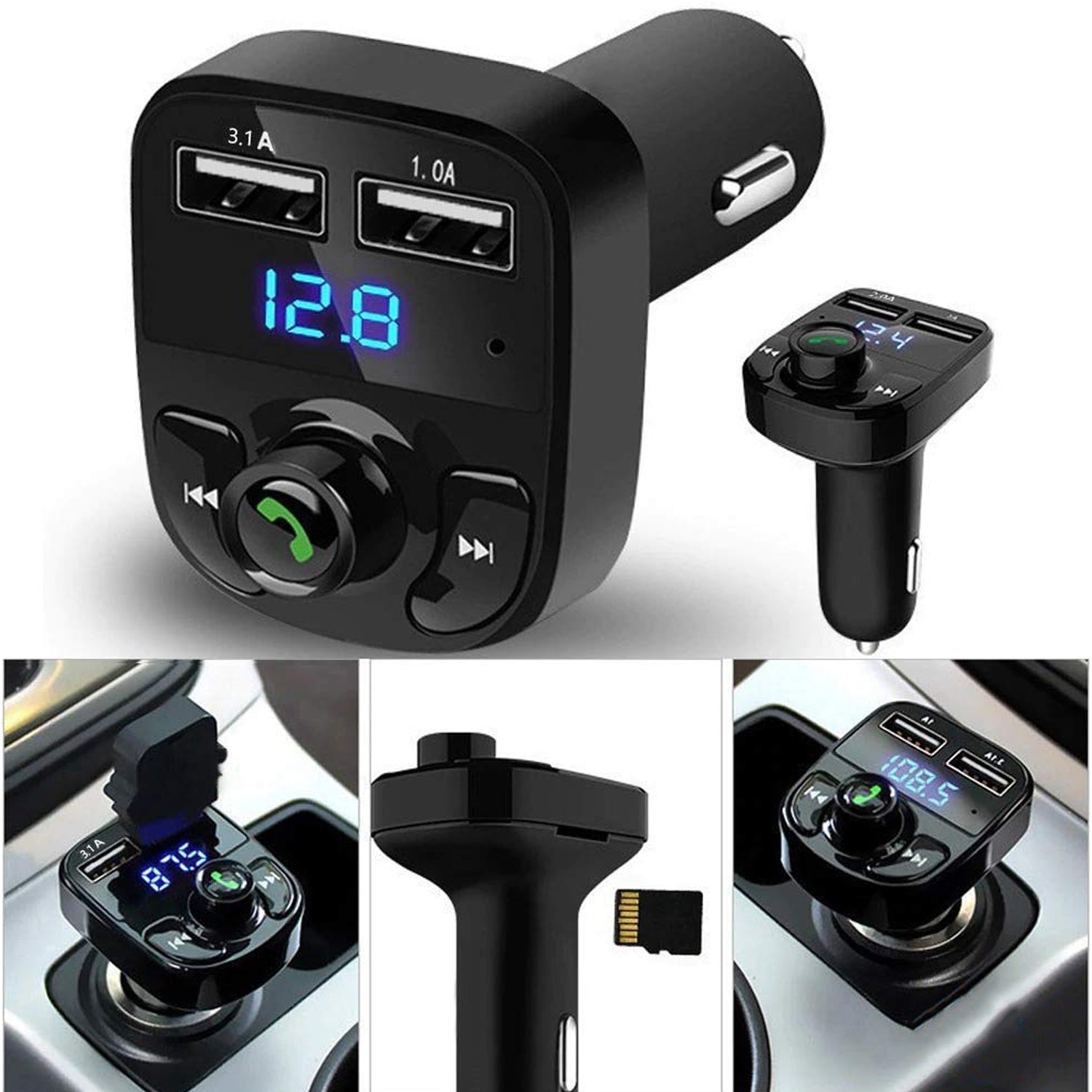 8533 CAR-X8 Bluetooth FM Transmitter Kit for Hands-Free Call Receiver / Music Player / Call Receiver / Fast Mobile Charger Ports for All Smartphones with 3.1A Quick Charge Dual USB Car Charger 8533 CAR-X8 Bluetooth FM Transmitter Kit for Hands-Free Call Receiver / Music Player / Call Receiver / Fast Mobile Charger Ports for All Smartphones with 3.1A Quick Charge Dual USB Car Charger